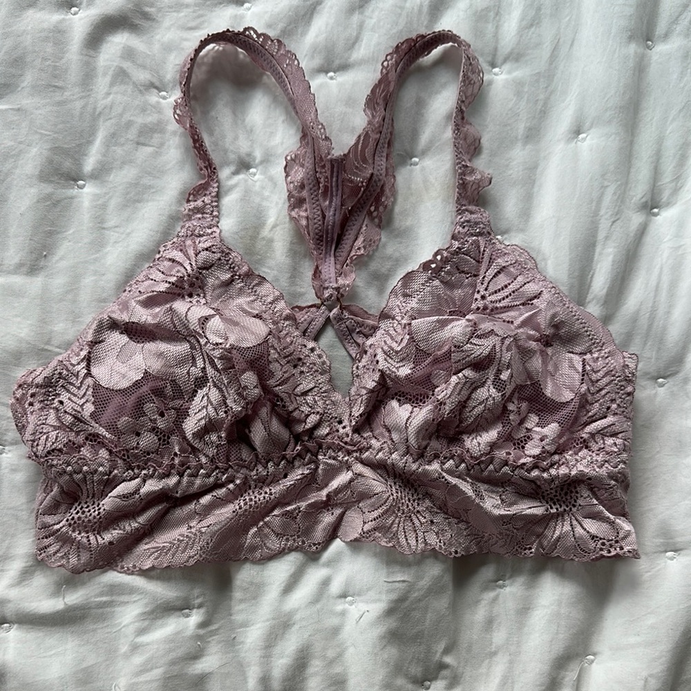 Aerie Pink Ruffled Bra Intimates